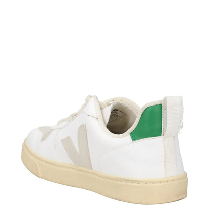 VEJA Boys Trainers White Green Beige Leather Low Top Lace Up UK 3 RRP 75 — View 5