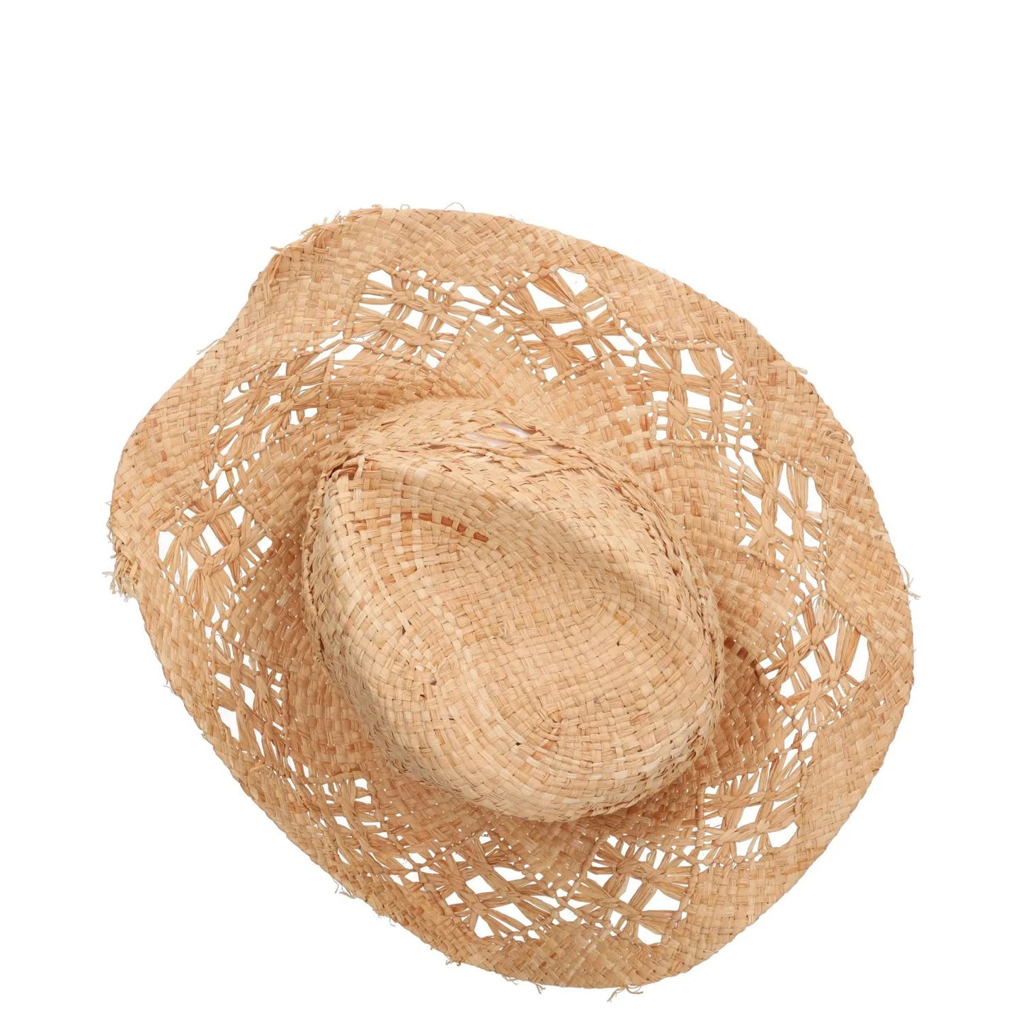 RUSLAN BAGINSKIY Womens Monogramme Embelished Cowboy Hat Straw Beige M RRP 295 — View 4