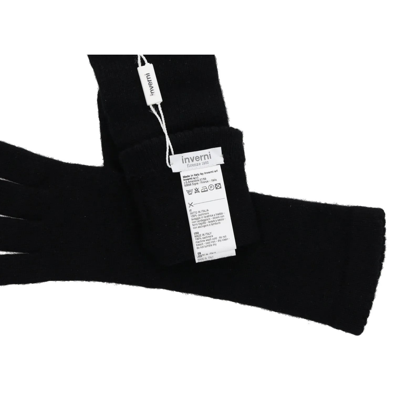 INVERNI Womens Gloves Black Cashmere Knit Long Wrist Warm Trim Size S RRP 145 — View 6