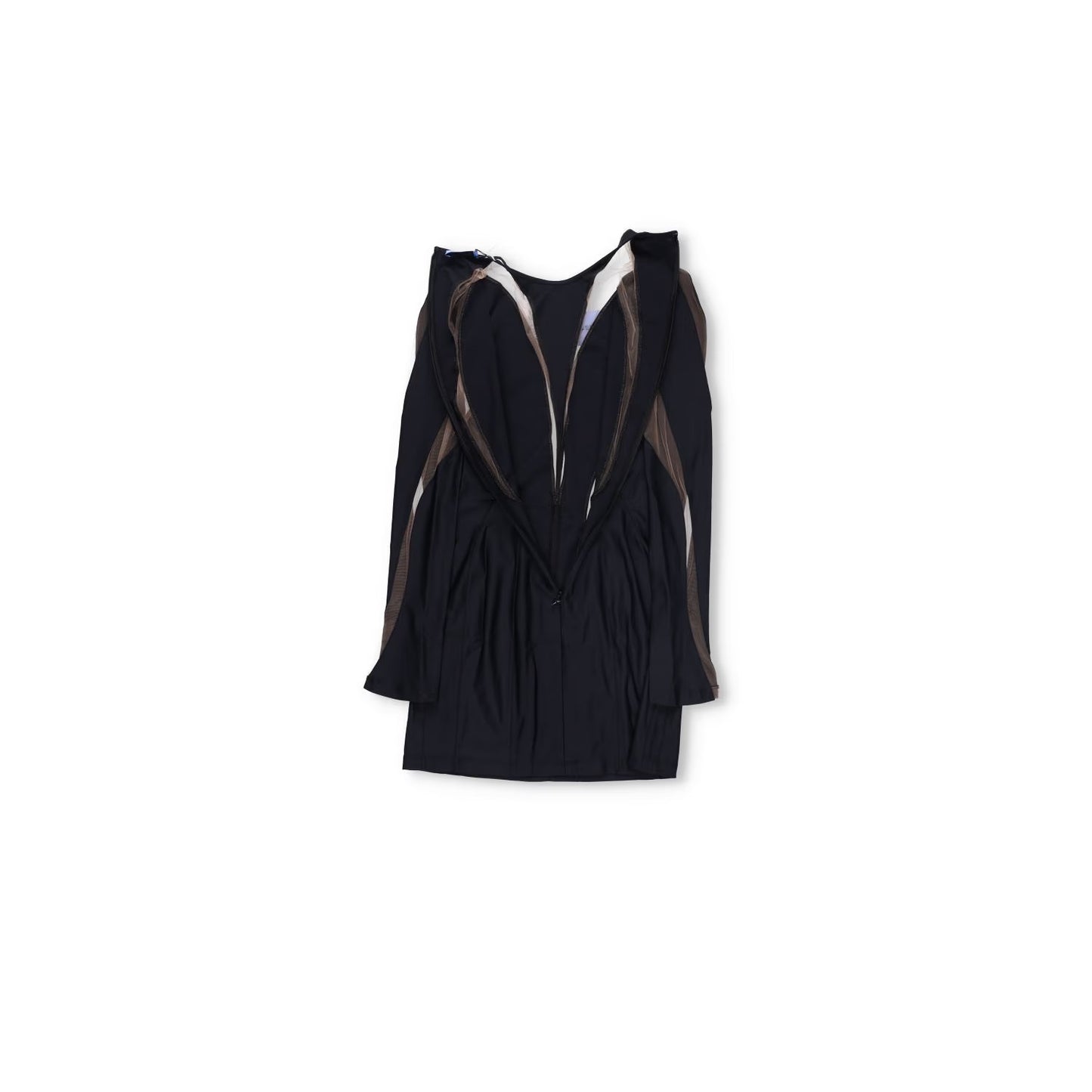 MUGLER Bodycon Mini Dress Black Nude 01 Black Mini Dresses Size 40 RRP 650 — View 7