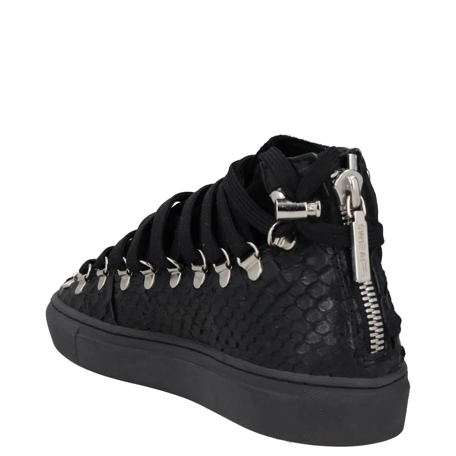 SWEAR Mens Trainers Black Leather Mid Top Lace Up Sneakers UK 6 RRP 250 — View 5