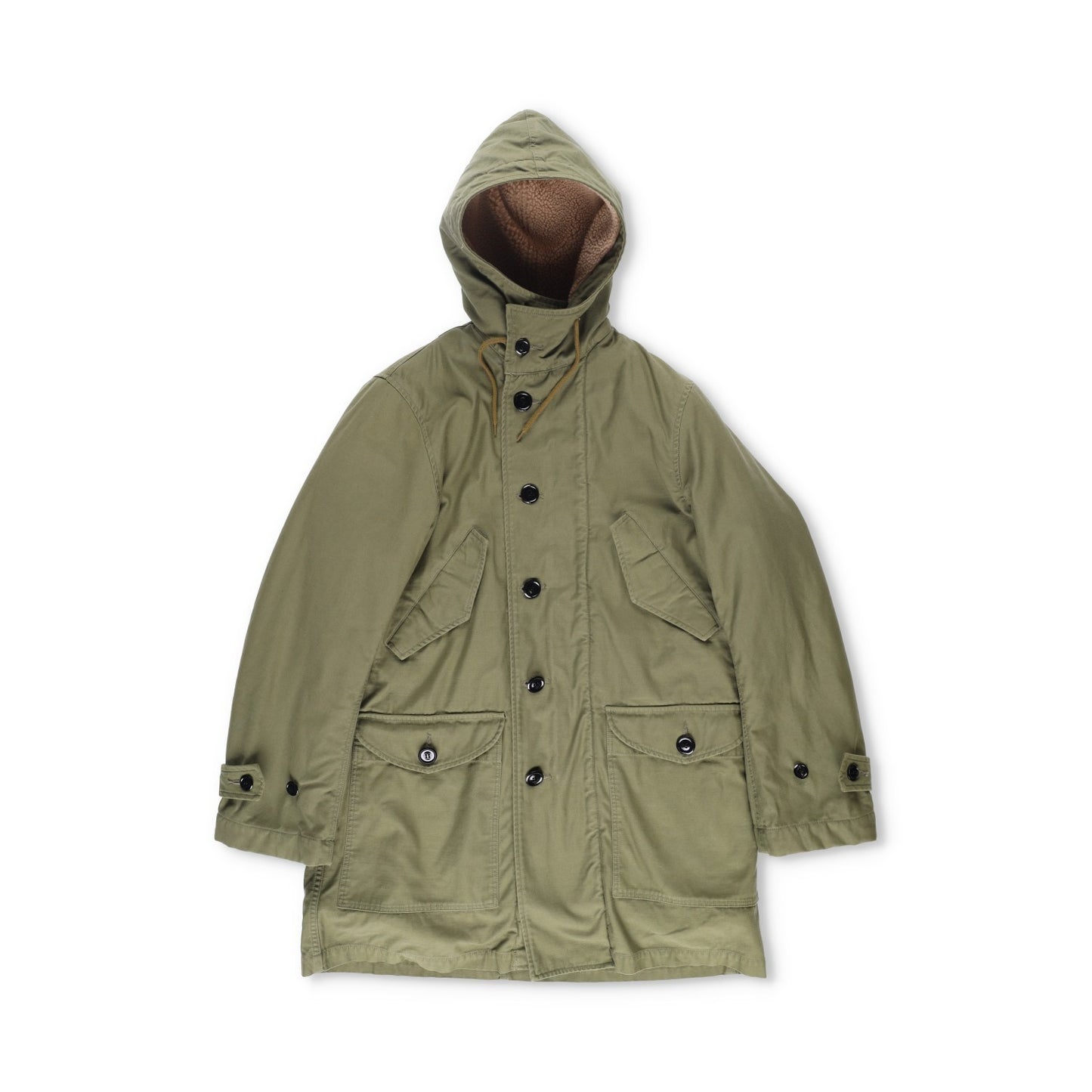 SAINT LAURENT Cotton Mens Parka Jacket Green Shearling Lining Size XS RRP3000