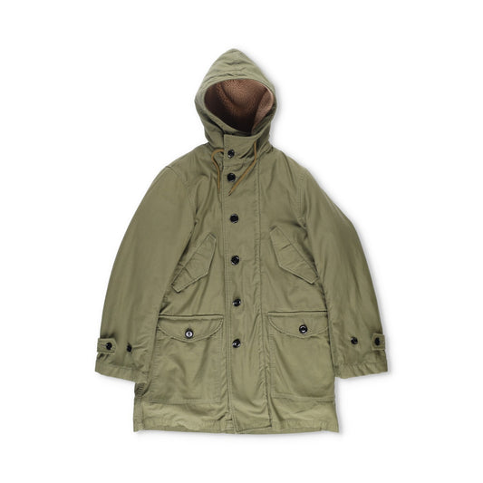 SAINT LAURENT Cotton Mens Parka Jacket Green Shearling Lining Size XS RRP3000