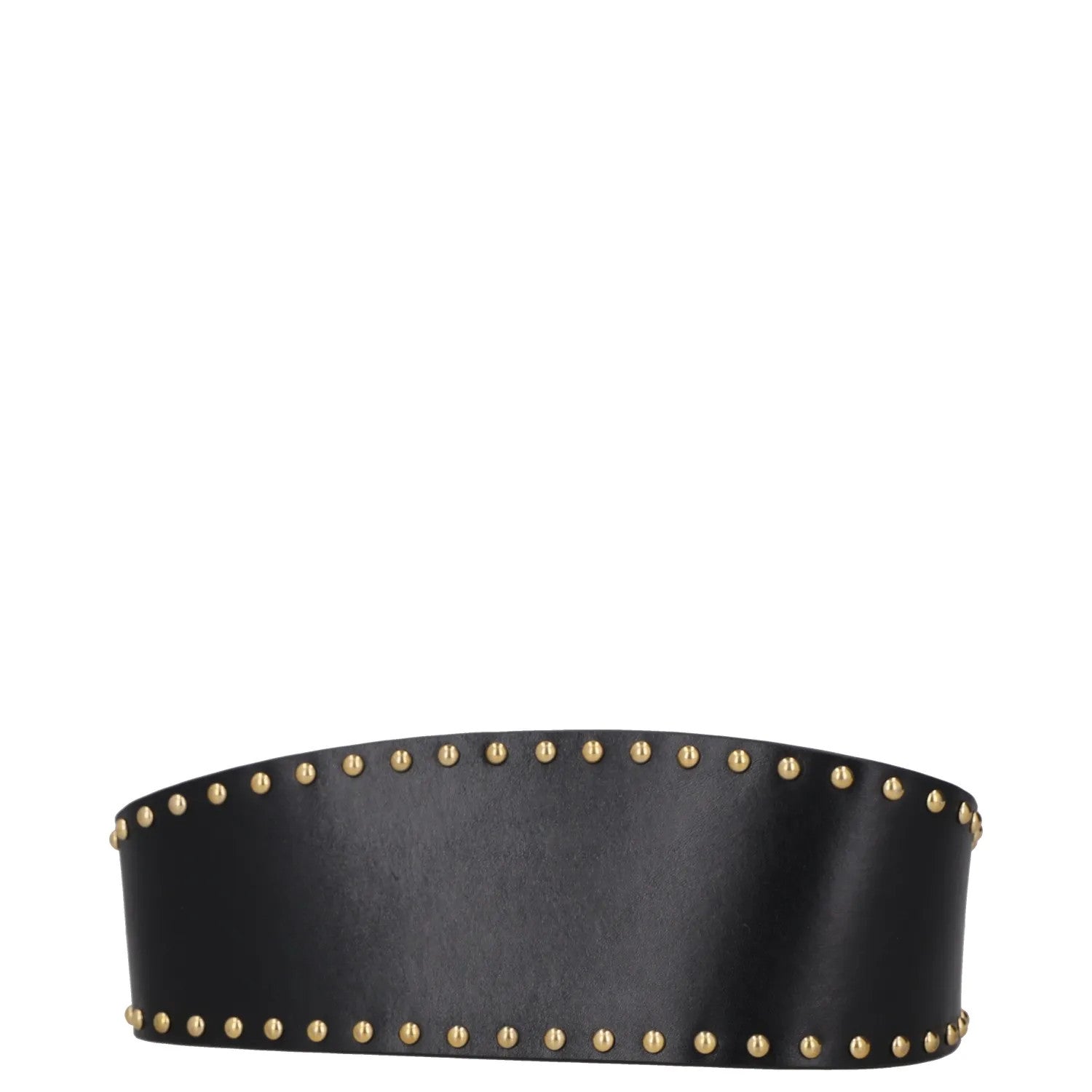 ALEXANDER MCQUEEN Womens Waist Belt Black Leather Gold Studded Size 75 RRP 300 — View 4
