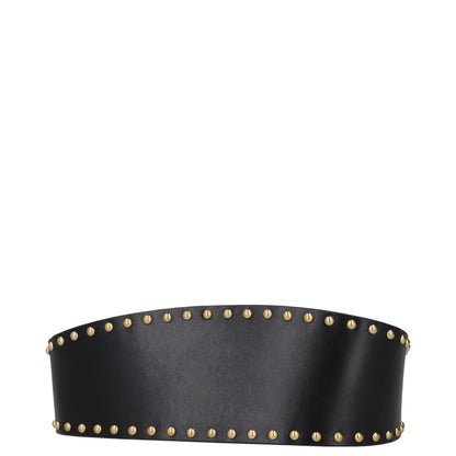 ALEXANDER MCQUEEN Womens Waist Belt Black Leather Gold Studded Size 75 RRP 300 — View 4
