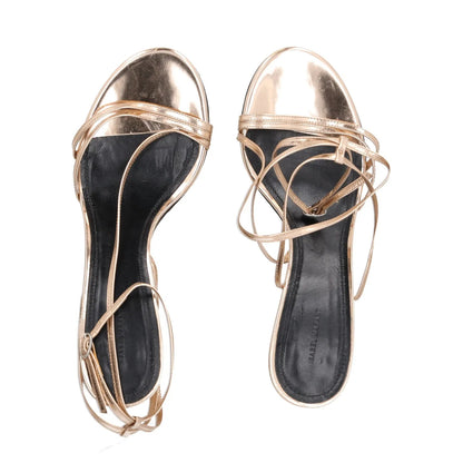JACQUEMUS Womens Strappy Stiletto Heels Gold Leather Open Toe EU 40 RRP 325 — View 6