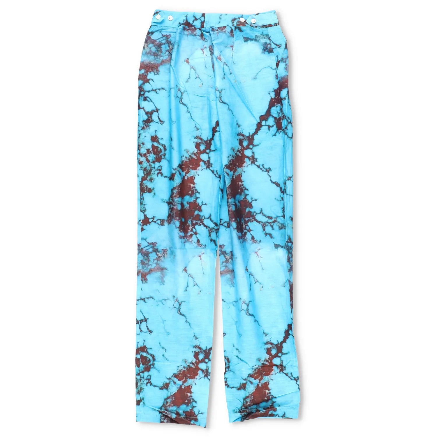 LOUISA BALLOU Womens Trousers Wide Straight Leg Turquoise Stone Blue XS RRP 510 — View 11