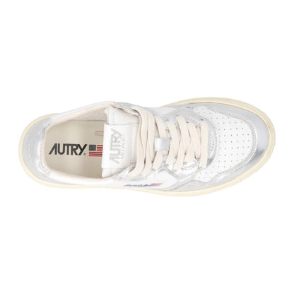 AUTRY Womens Medalist Bi Colour Silver Leather Lace Up Trainers EU 36 RRP 190 — View 7