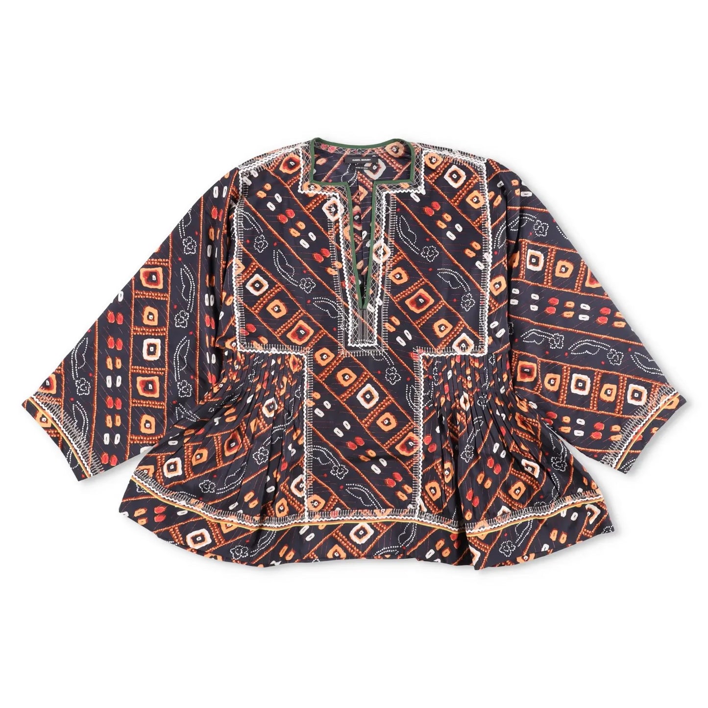 ISABEL MARANT Womens Tunic Kimono Top Silk Multicoloured Size 40 RRP 350
