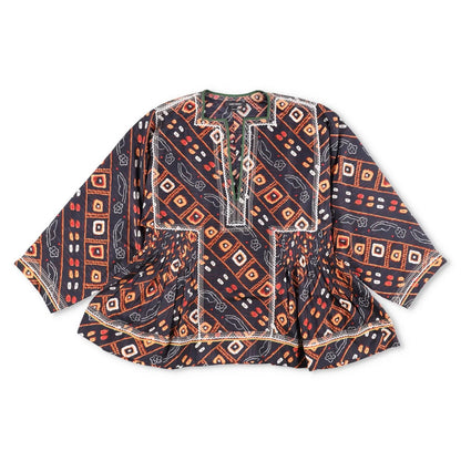 ISABEL MARANT Womens Tunic Kimono Top Silk Multicoloured Size 40 RRP 350