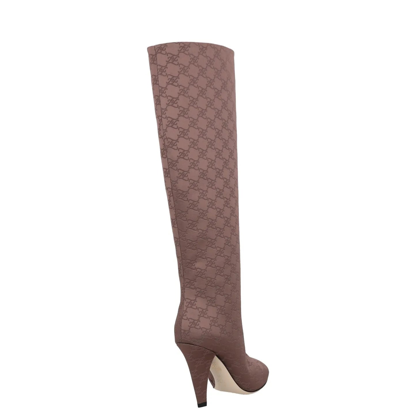 FENDI Women Boots Pink Synthetic Slip On Knee High Cone Heel Pattern UK3 RRP1700 — View 6