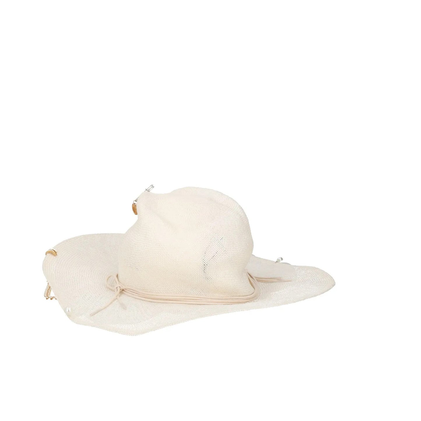 RUSLAN BAGINSKIY Womens Fedora Hat Chain Strap Neutrals Fedoras Size M RRP 345 — View 3