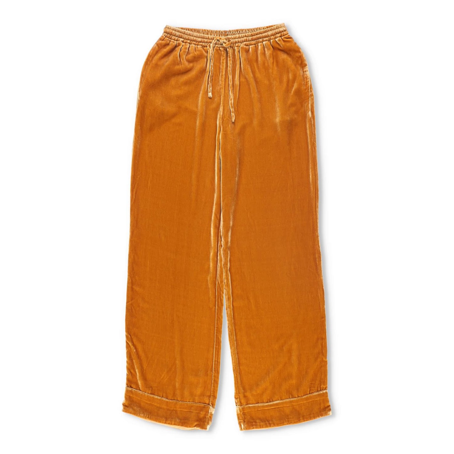 ASCENO Womens Aurelia Trousers Wide Leg Gold Yellow Drawstring Size XS RRP 250