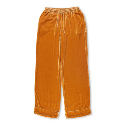 ASCENO Womens Aurelia Trousers Wide Leg Gold Yellow Drawstring Size XS RRP 250
