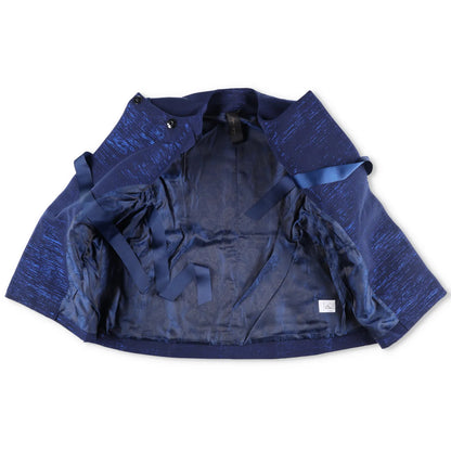 PAPA OPPONG Womens Shika Petiole Kente Blazer Jacket Blue Hook & Eye S RRP 2065 — View 7