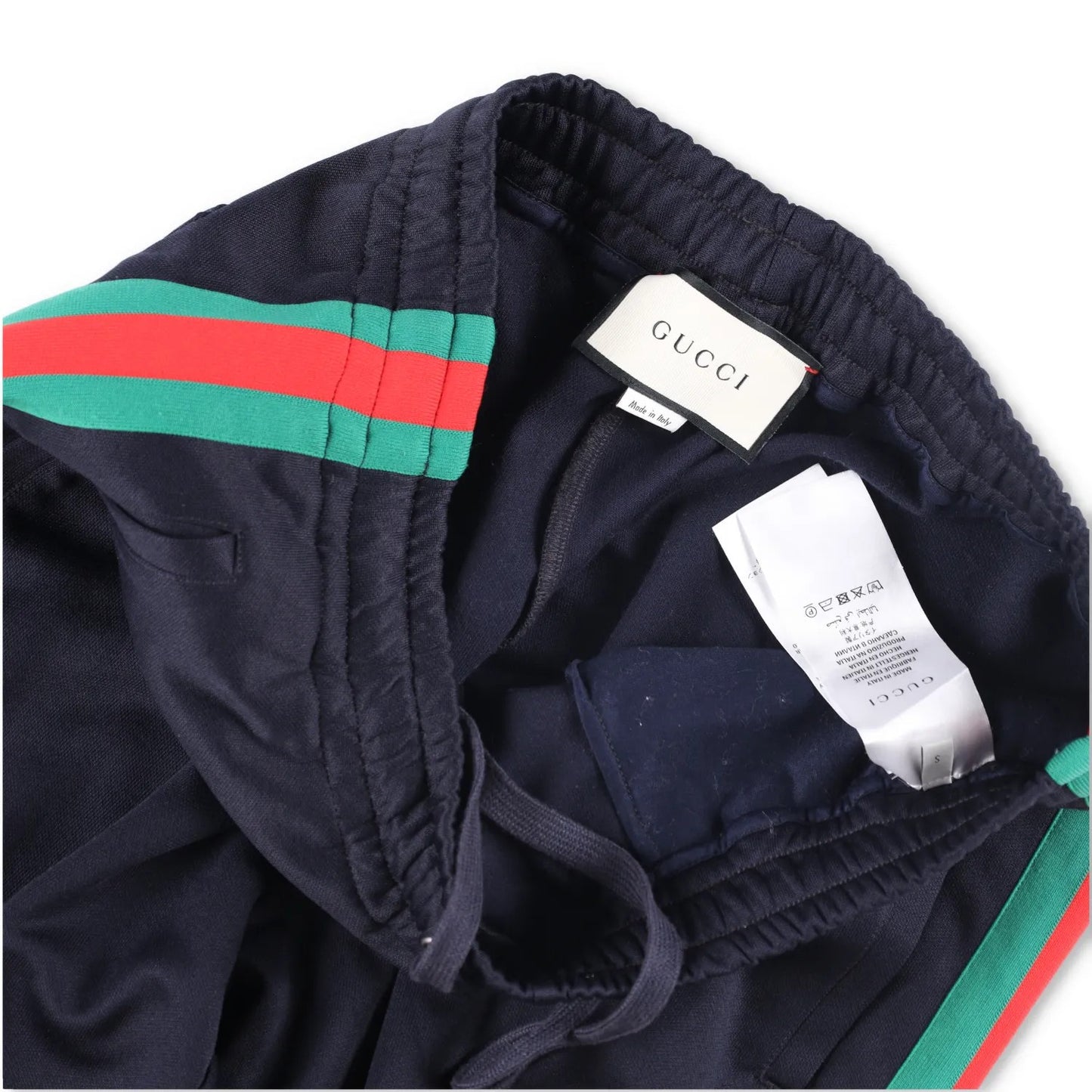 GUCCI Mens Trackpants Cotton Blend Blue Side Stripes Drawstring Size S RRP 750 — View 6