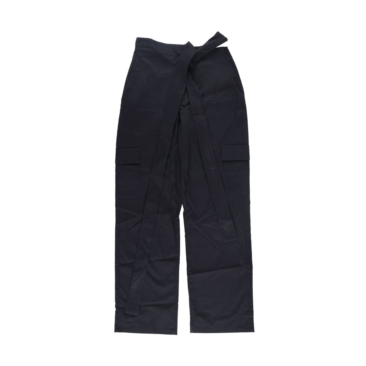 JADE CROPPER Womens Wrap Belt Cargo Trousers Black High Rise Wide Leg XS RRP 575