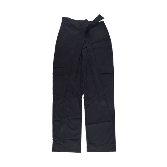 JADE CROPPER Womens Wrap Belt Cargo Trousers Black High Rise Wide Leg XS RRP 575
