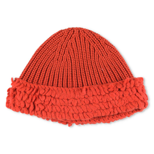 MONCLER GENIUS X Salehe Bembury Womens Beanie Hat Orange Knit Detail OS RRP 280