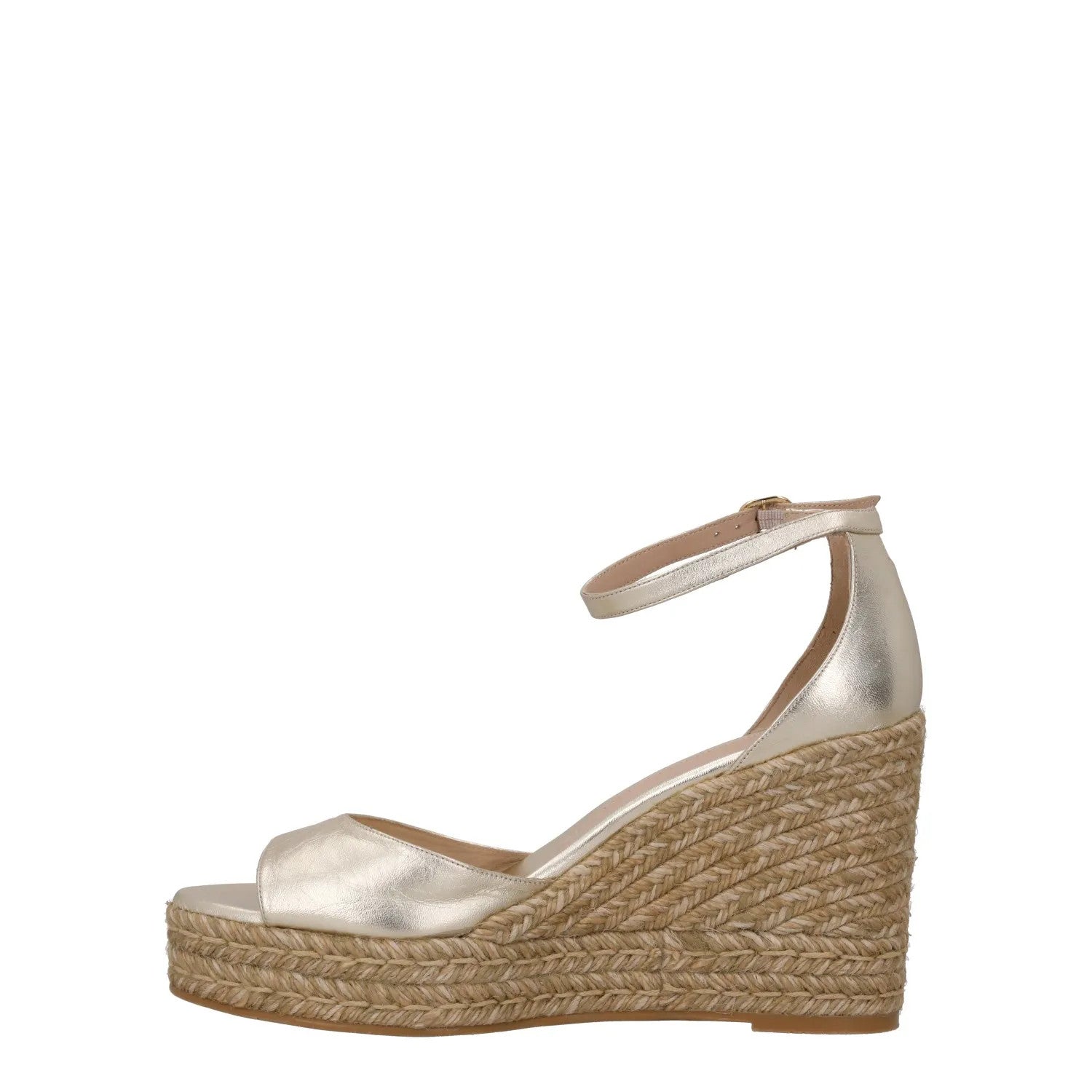 STUART WEITZMAN LADIES Nudistcurve Espadrilles Wedge Leather Gold 41 RRP375 — View 4