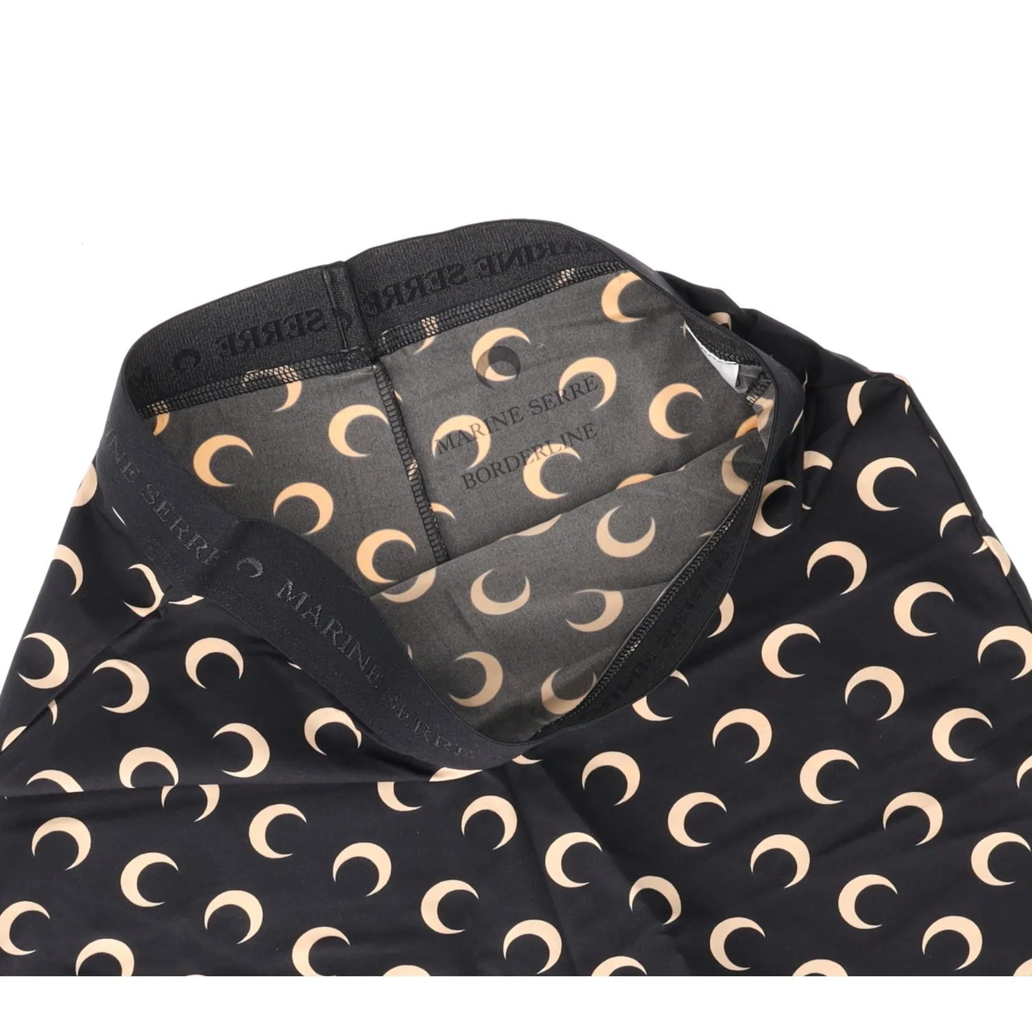 MARINE SERRE Womens Bib Shorts Recycled Moon Pattern Jersey Mini Black S RRP 125 — View 7