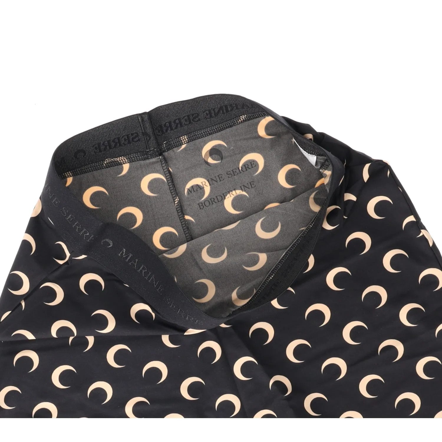 MARINE SERRE Womens Bib Shorts Recycled Moon Pattern Jersey Mini Black S RRP 125 — View 7