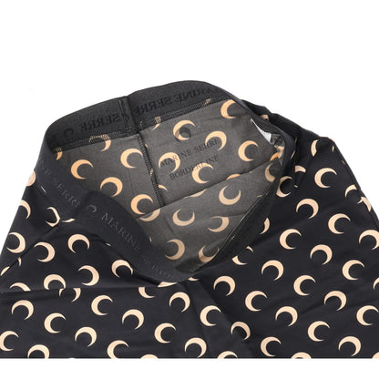 MARINE SERRE Womens Bib Shorts Recycled Moon Pattern Jersey Mini Black S RRP 125 — View 7