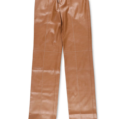AYA MUSE Womens Cida Pants Straight Leg Low Waist Camel Wide Trousers L RRP 810 — View 3