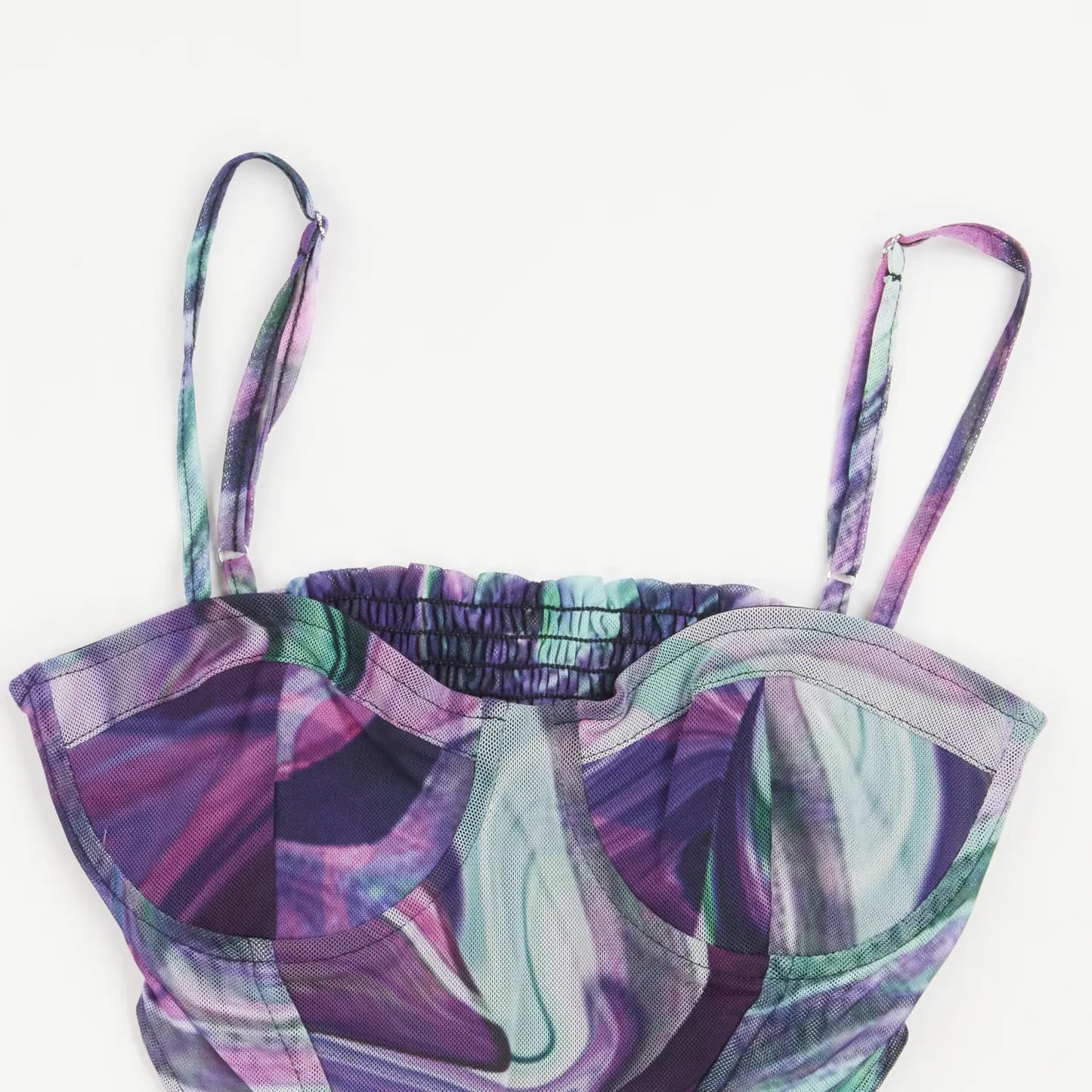 MARQUES ALMEDIA Womens Mesh Corset Top Multicoloured Spaghetti Strap UK S RRP265 — View 2