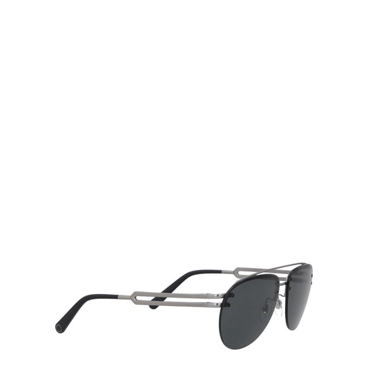 BVLGARI Grey Semi-Rimless Pilot Metal Sunglasses Mens Designer Iconic RRP320