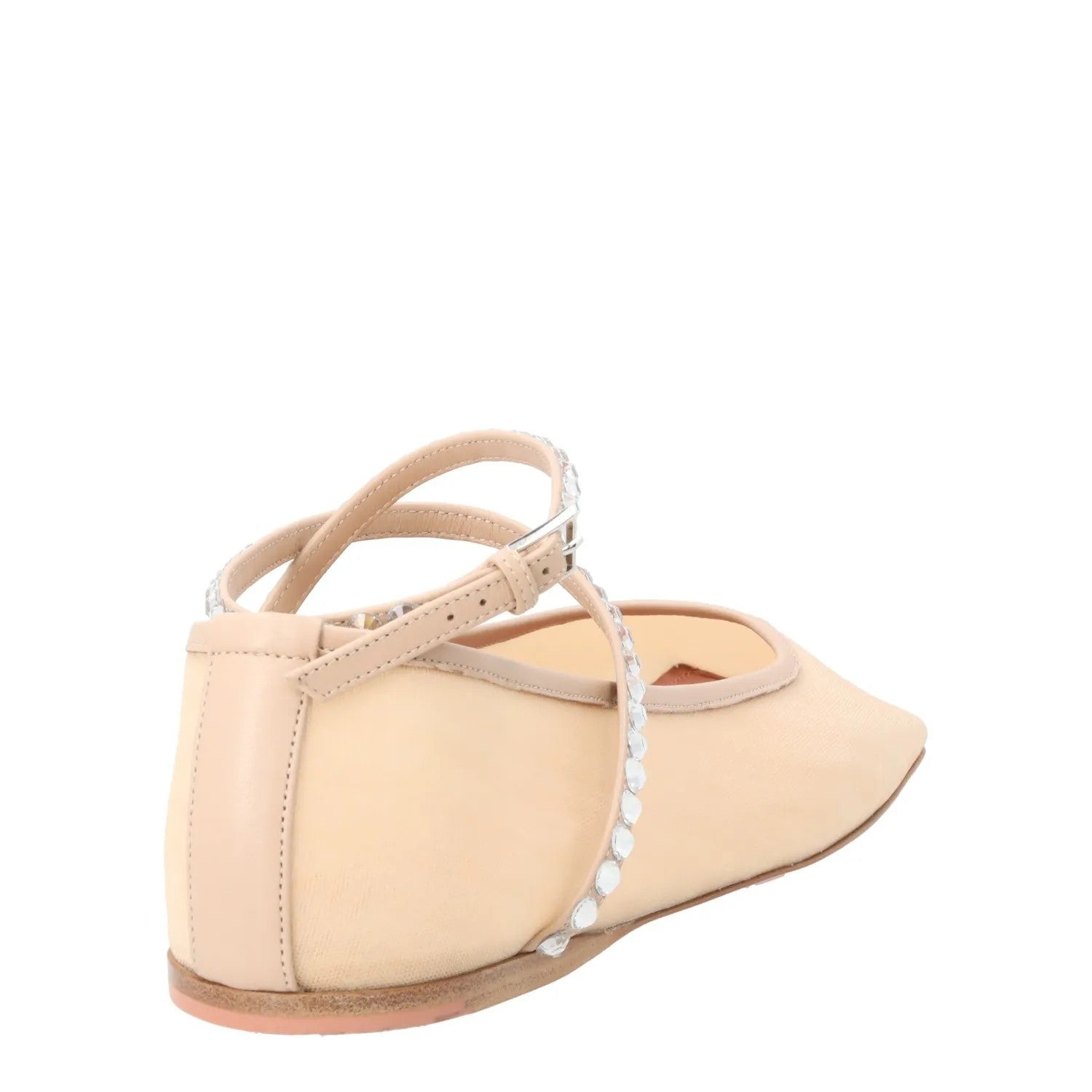 AMINA Womens Ane Flat Square Toe Pump Crystal Strap Mesh Brown Flat UK 7 RRP 870 — View 6