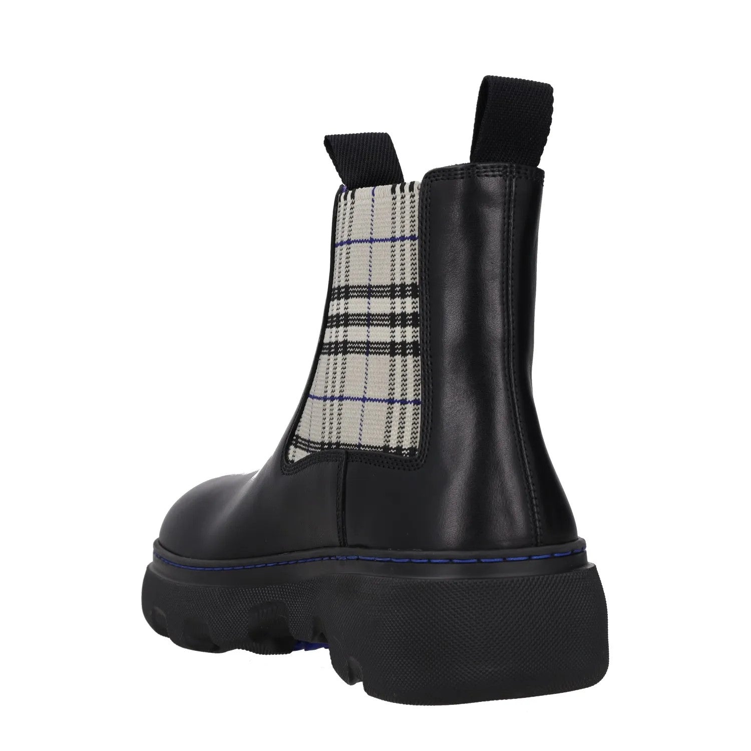 BURBERRY Womens Burb Creeper Chelsea Boot Flat Check Pattern Black UK4 RRP 828 — View 5