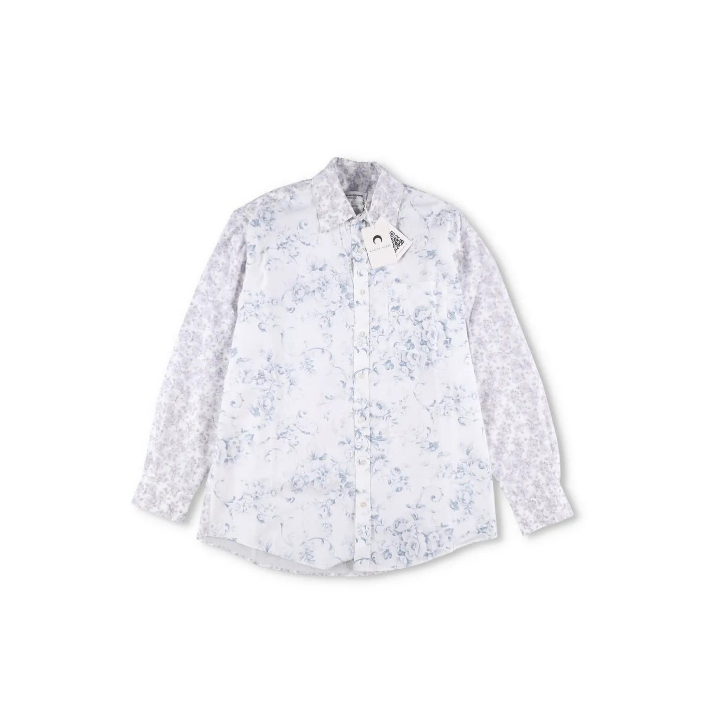 MARINE SERRE Mens Shirt Recycled Cotton White Floral Pattern Size S RRP 200 — View 5