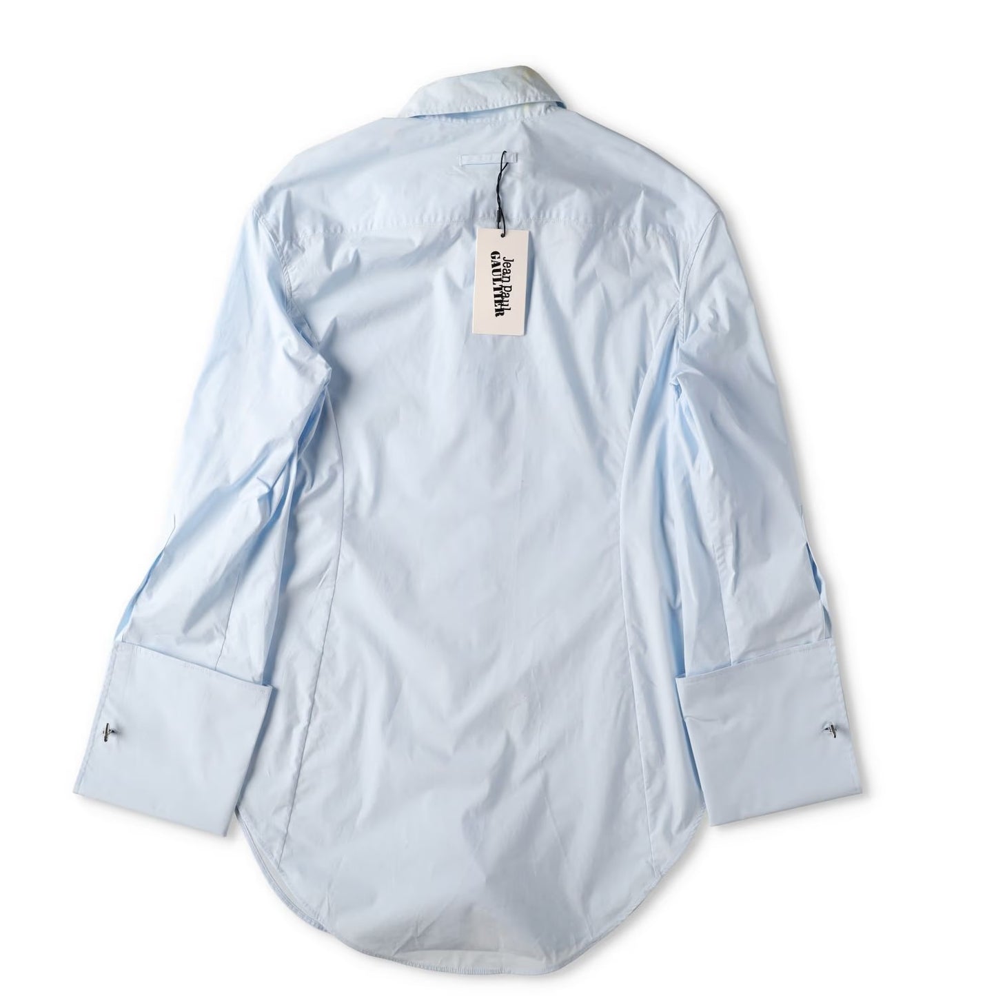 JEAN PAUL GAULTIER Womens Shirt Stretch Poplin Logo Transfer Print M RRP 440 — View 9