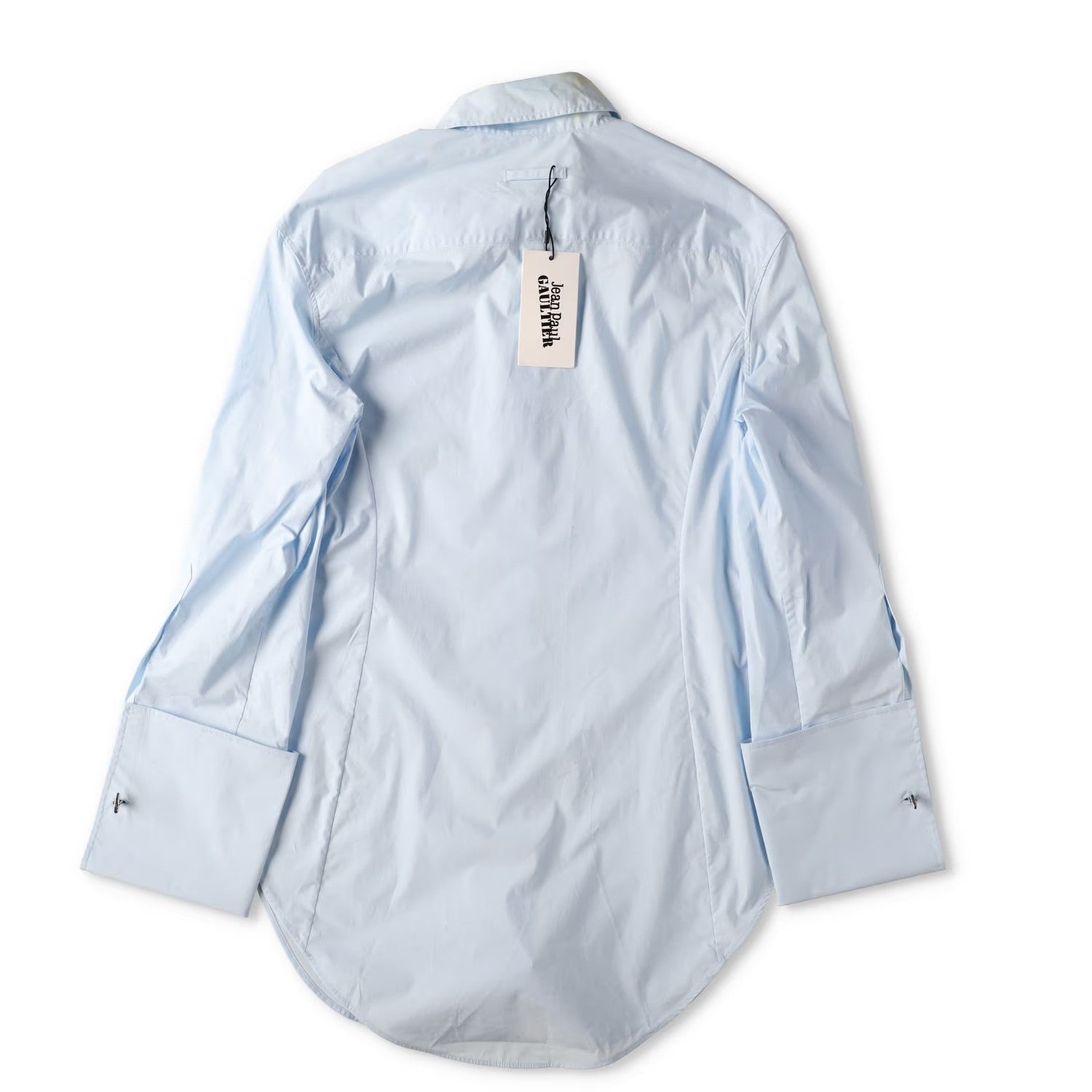 JEAN PAUL GAULTIER Womens Shirt Stretch Poplin Logo Transfer Print M RRP 440 — View 9