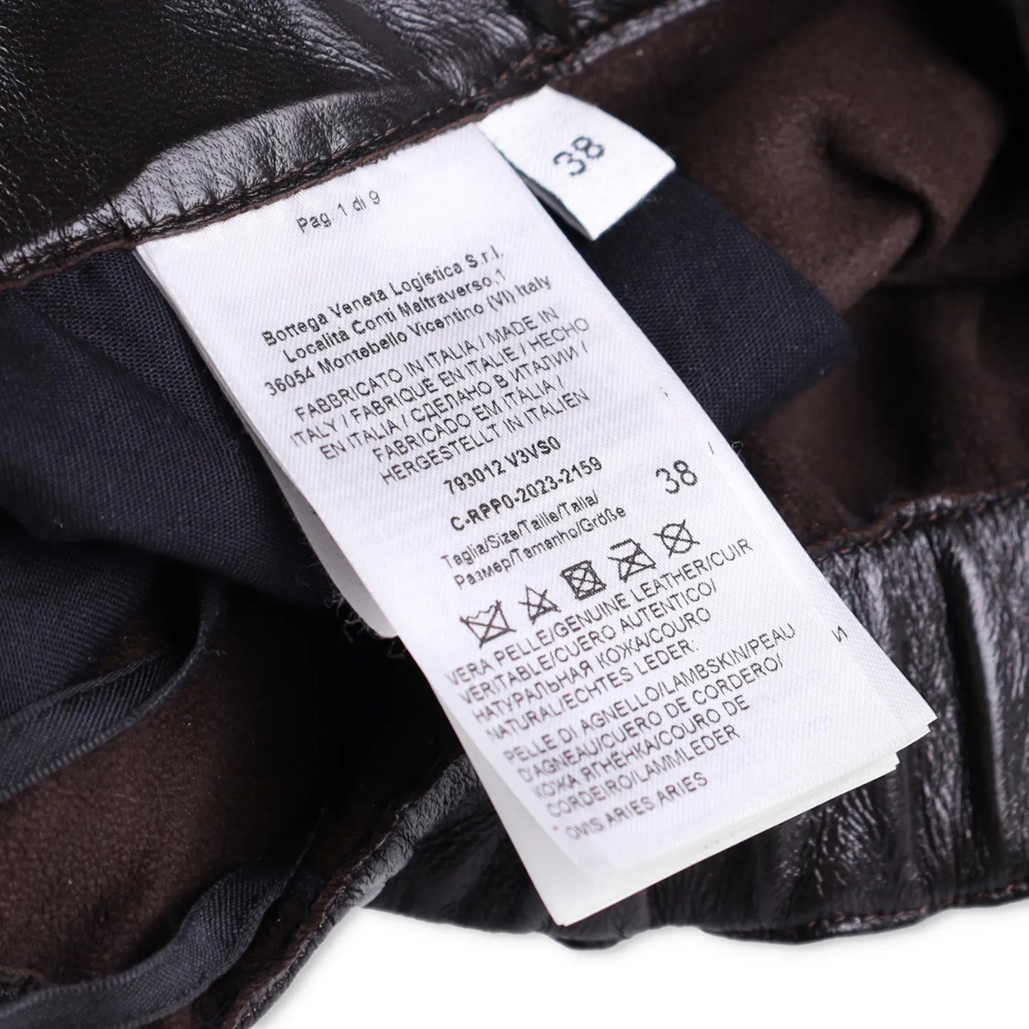 BOTTEGA VENETA Womens Leather Trousers Stretch Waist Straight Green 38 RRP 3682 — View 5