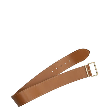 MIU MIU Womens Waist Belt 6Cm Wide Calf Leather Brown Gold Hardware 80 RRP 535 — View 9
