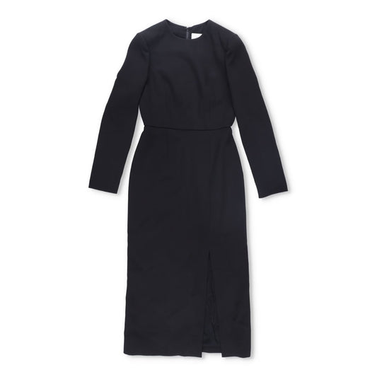 Valentino Womens Midi Dress Black Zip Long Sleeve Round Neck Size 38 RRP 1800 — View 2