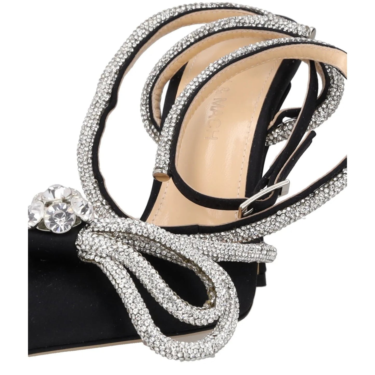 MACH & MACH Womens Rhinestone Stiletto Heels Black Silver Synthetic UK3.5 RRP825 — View 9