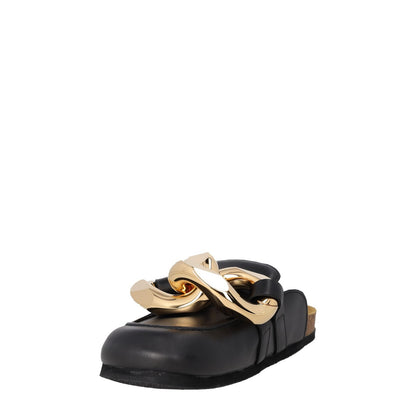 JW ANDERSON Leather Loafer Mules Chain-Embellished Black EU 36 Classic RRP495 — View 3