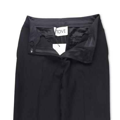 TOVE Womens Amie Tailored Trousers Slim Leg Black Pleated Flat Front 36 RRP 690 — View 6