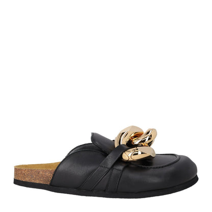 JW ANDERSON Leather Loafer Mules Chain-Embellished Black EU 36 Classic RRP495