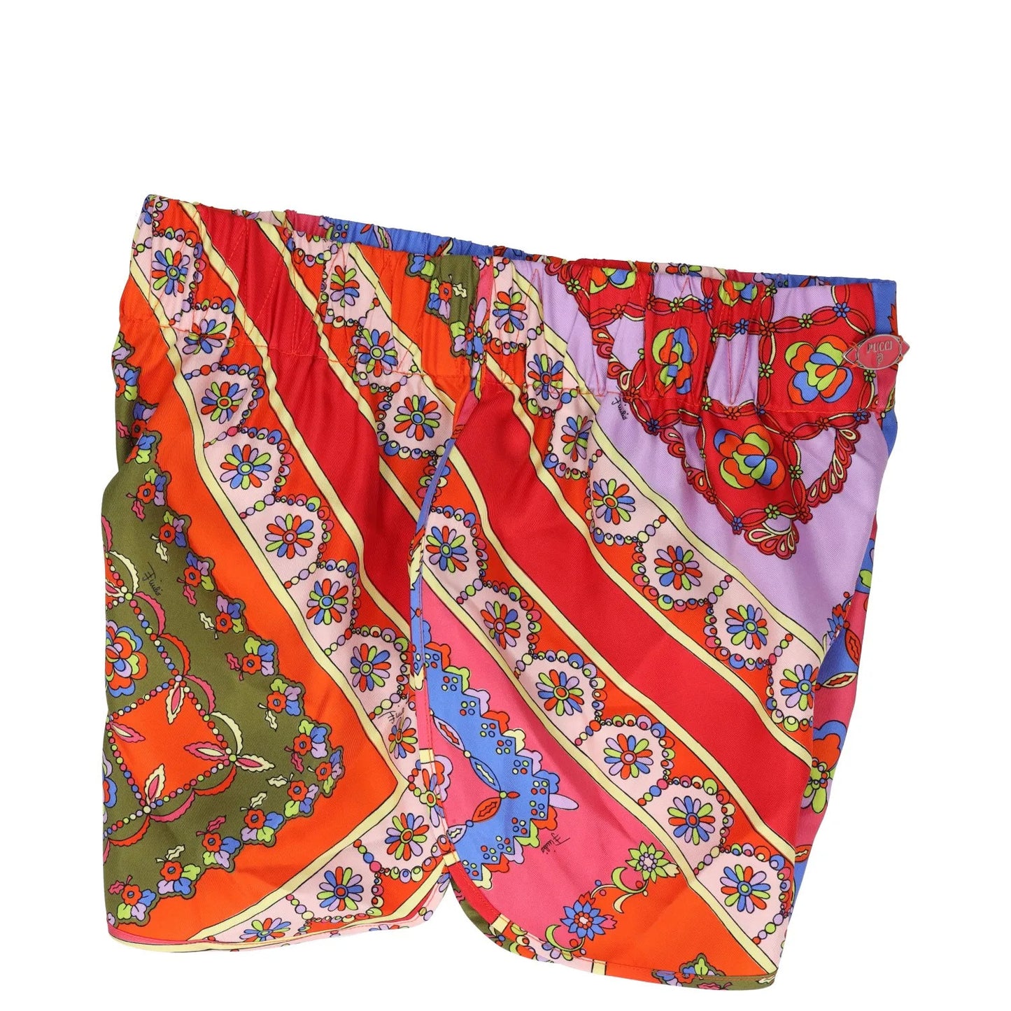 EMILIO PUCCI Womens Elasticated Shorts Multi Track Shorts Patchwork UK6 RRP 471 — View 4