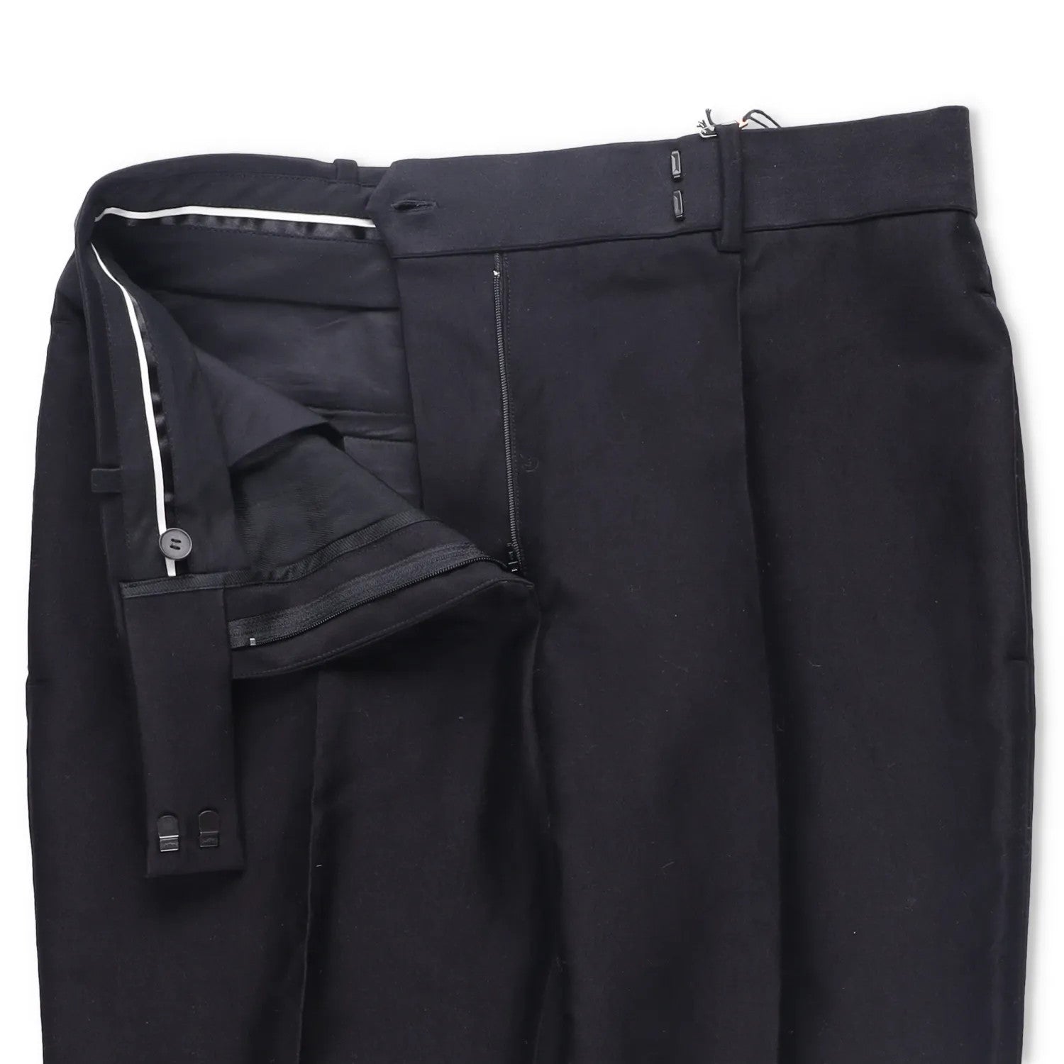 HAIDER ACKERMANN Mens Dress Pants Silk Cotton Blend Pleated Black Size 38 RRP600 — View 7