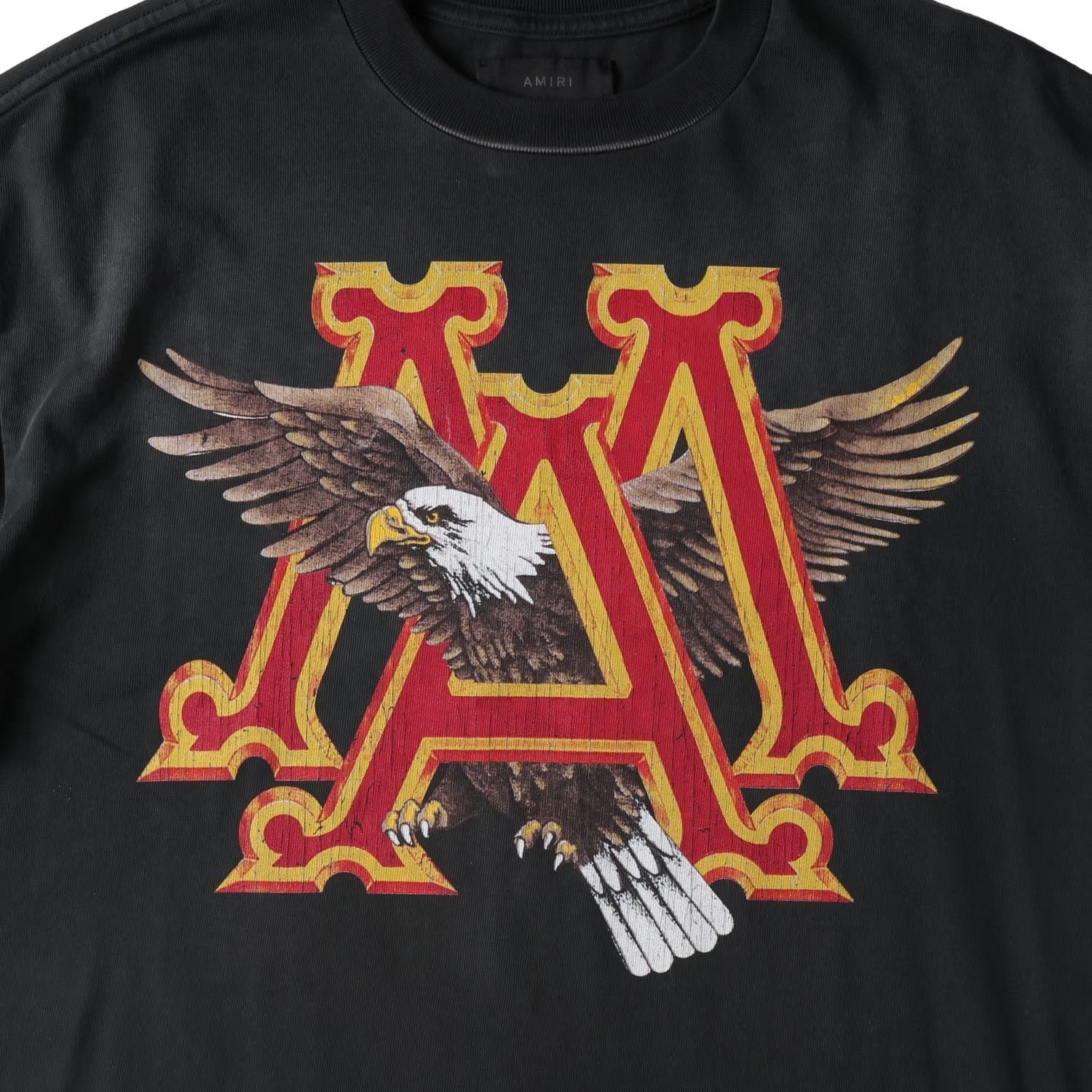 AMIRI Mens Vintage Ma Eagle Print Oversized Short Sleeve T-Shirt Black S RRP 690 — View 7