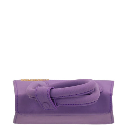 JACQUEMUS Womens Top Handle Bag Purple Leather Flat Closure Gold Accent S RRP450 — View 7