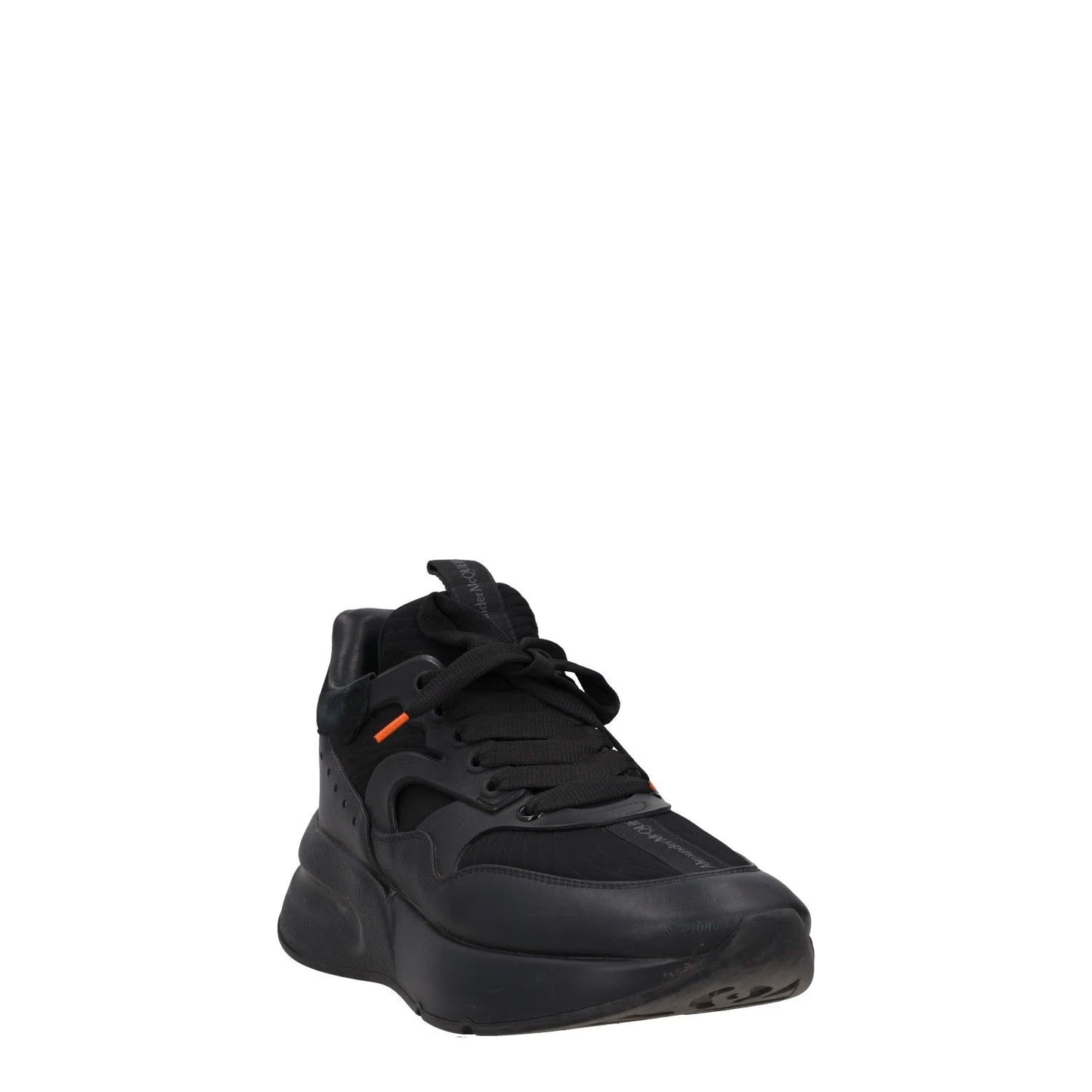 ALEXANDER MCQUEEN Mens Trainers Black Leather Mid Top Lace Up UK 7 RRP 590 — View 2