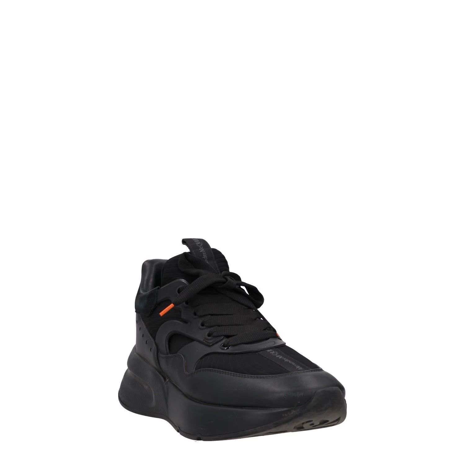 ALEXANDER MCQUEEN Mens Trainers Black Leather Mid Top Lace Up UK 7 RRP 590 — View 2