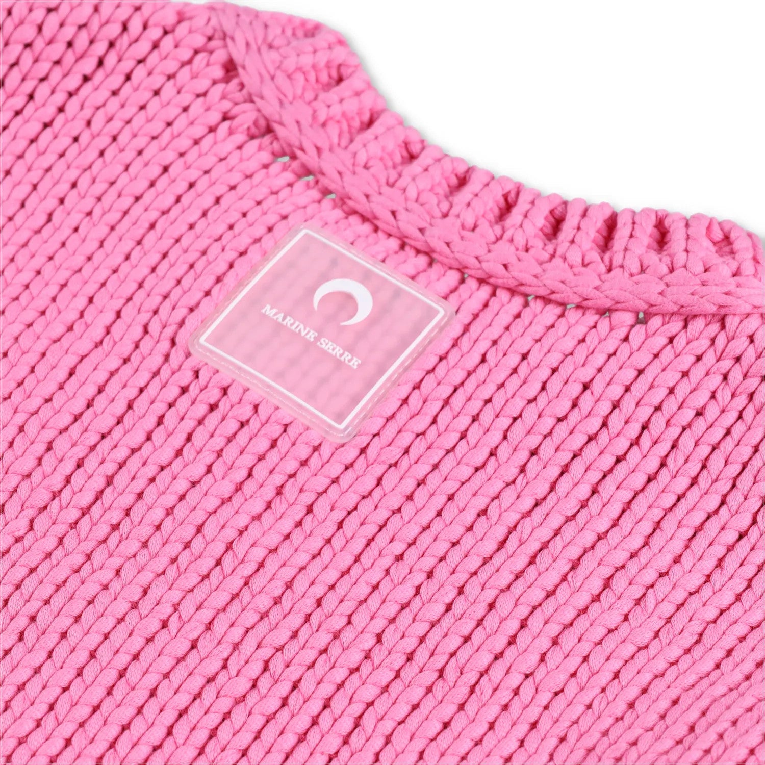 MARINE SERRE Womens Jumper Chunky Knit Crewneck Pullover Pink Size XS RRP 1120 — View 5