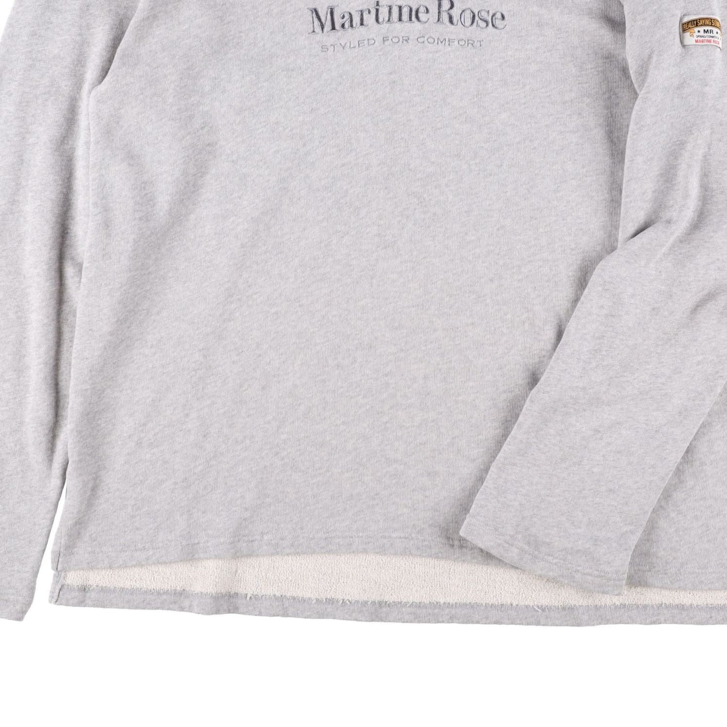 MARTINE ROSE Mens Polo Shirt Collared Quarter Zip Grey Long Sleeve Size L RRP340 — View 7